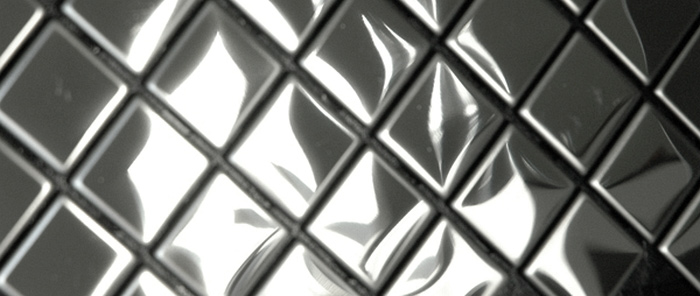 Metal mosaic Diamond stainless steel mirror. Interior